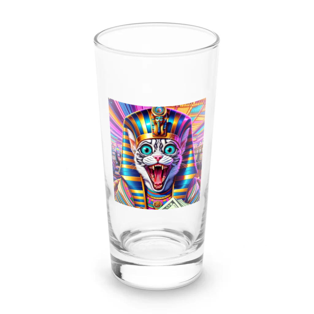 funny-itemsの一攫千金猫 Long Sized Water Glass :front