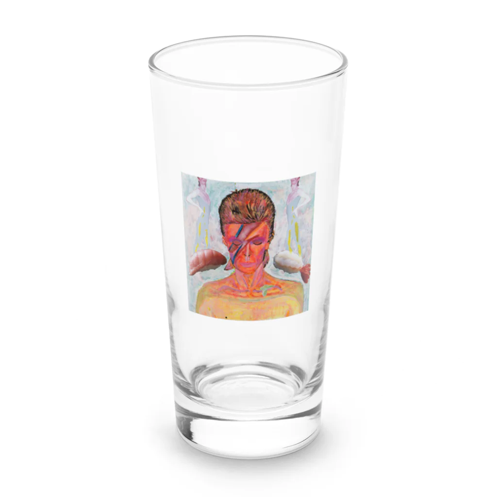 根本敬小売店（SUZURI店）のデヴィッド・ボウイと寿司 Long Sized Water Glass :front