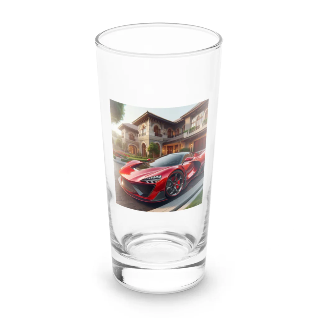 Minashのかっこいい赤いスポーツカー Long Sized Water Glass :front