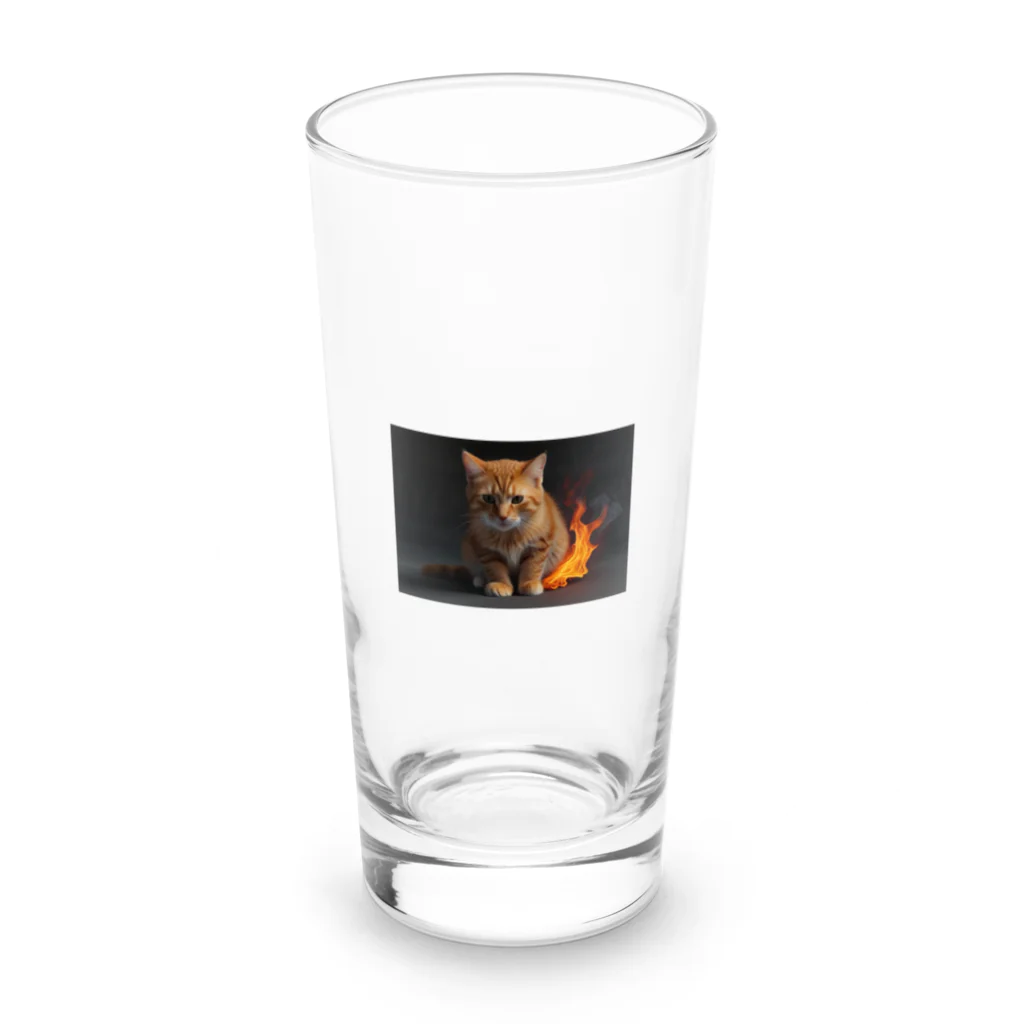 AItamの炎の守護者「炎タイプの猫」 Long Sized Water Glass :front