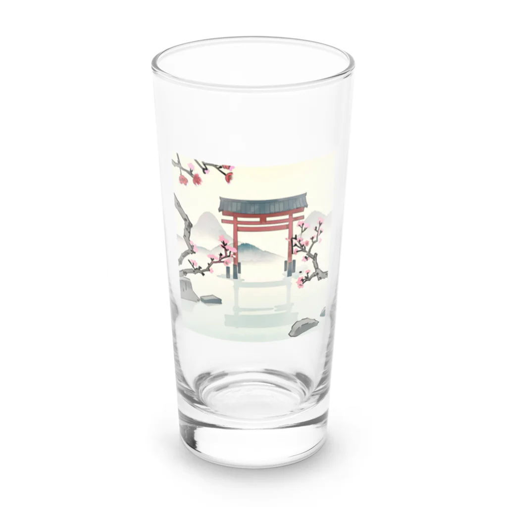 JoyfulMomentsCraftsの桜と鳥居　ー Cherry Blossoms and Torii ー Long Sized Water Glass :front