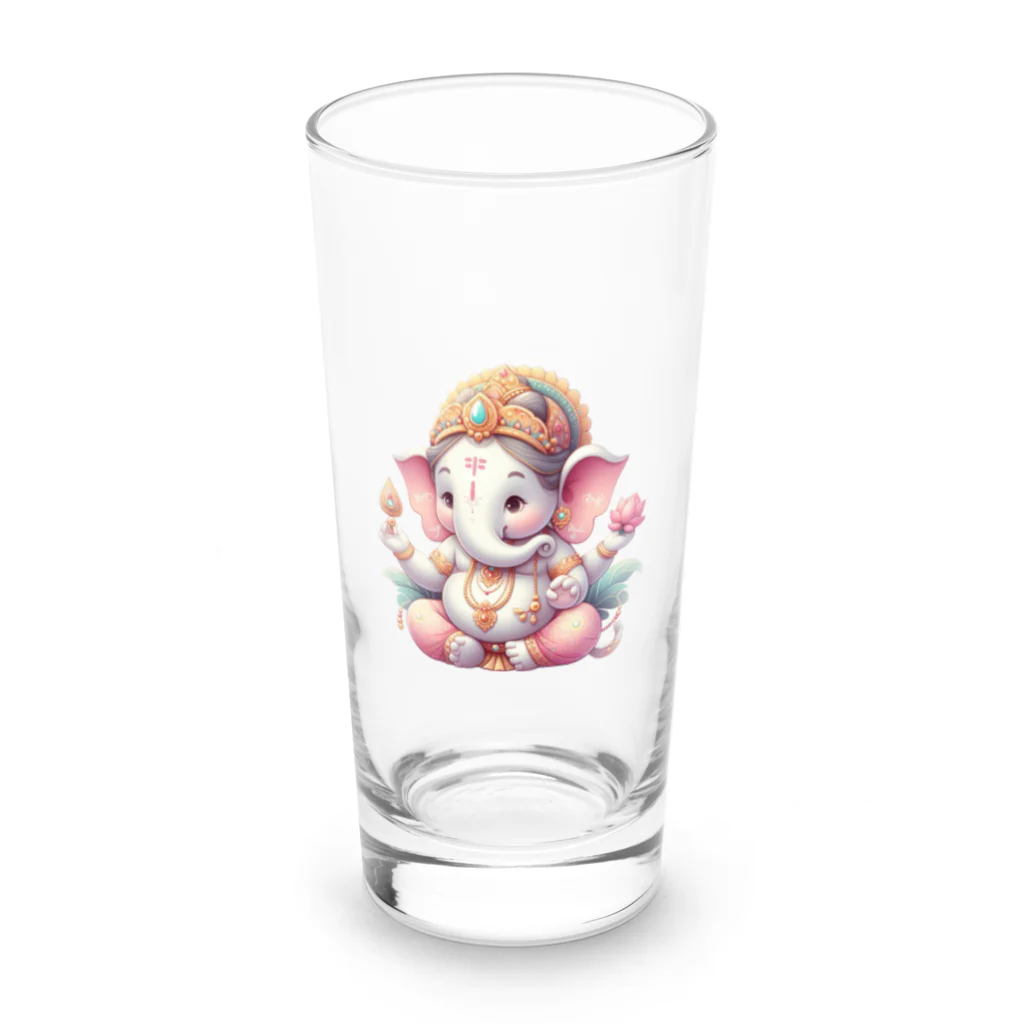 🐘Ganesha Shop🪷のぽってりゆる可愛ガネーシャ Long Sized Water Glass :front