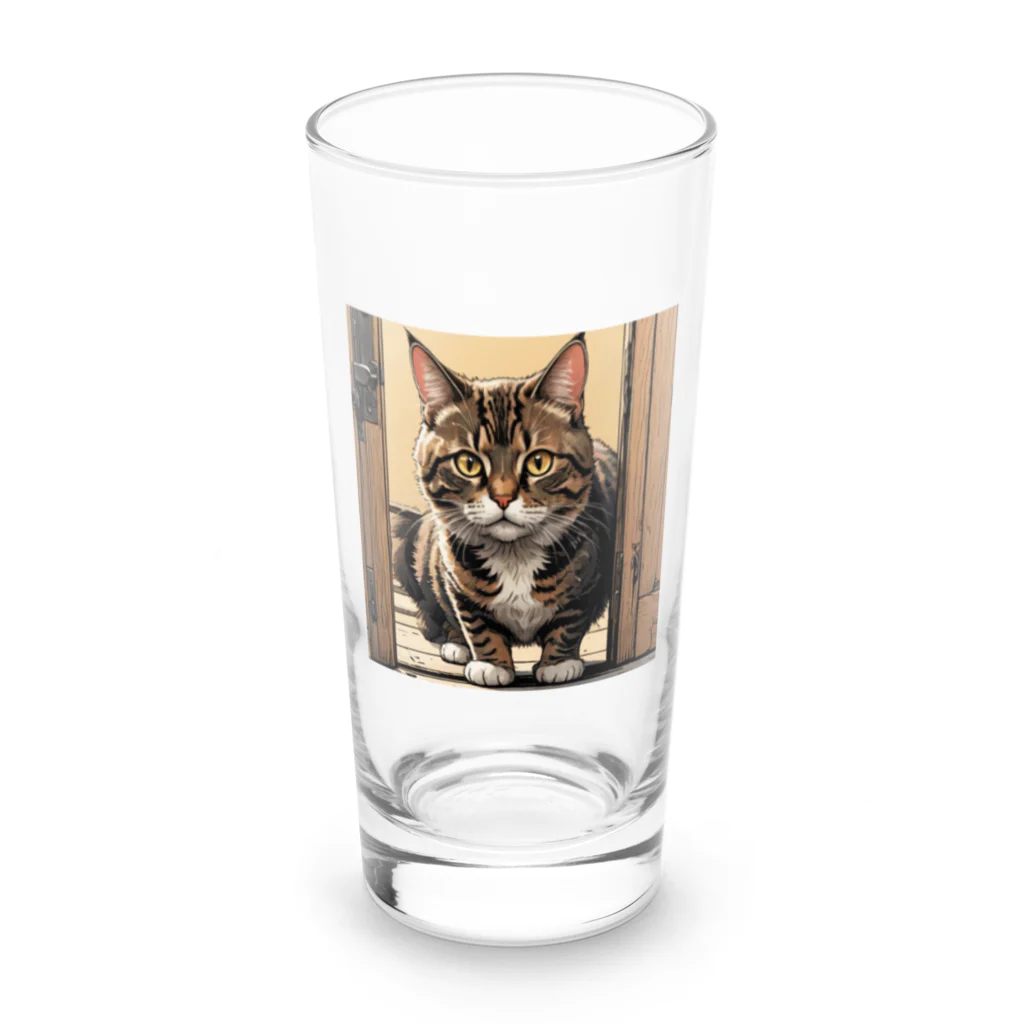 manaco-の覗き猫ちゃん Long Sized Water Glass :front