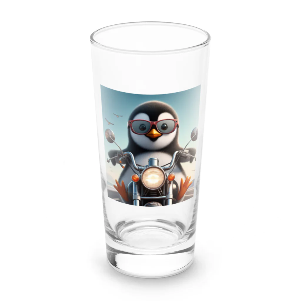 YFCのサングラスをかけたワイルドなペンギン① Long Sized Water Glass :front