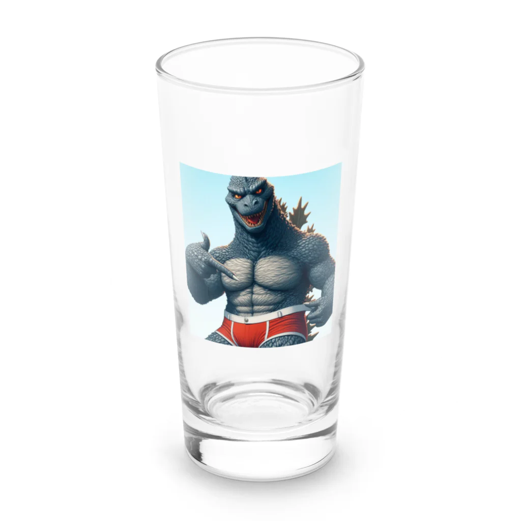 komi39の赤いパンツ着用したゴジラ Long Sized Water Glass :front