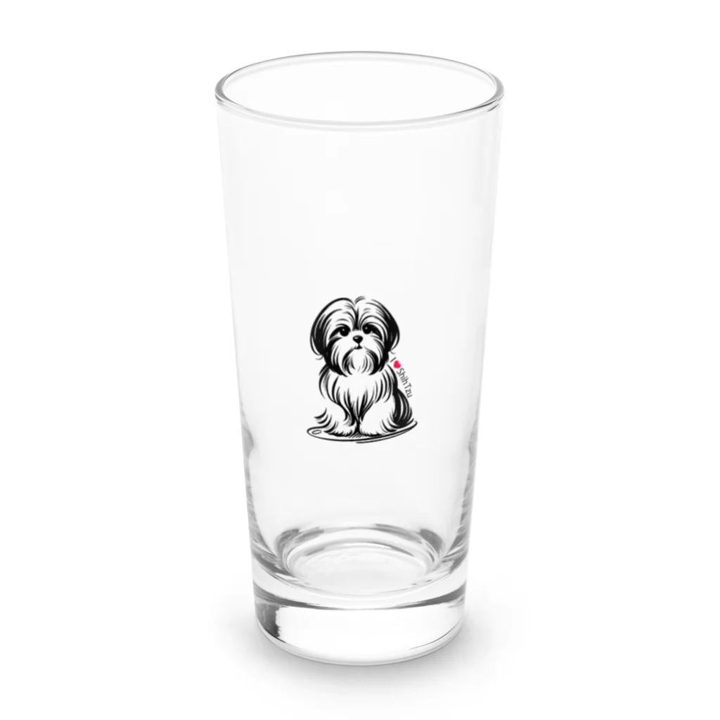 7_dog_catのシーズー Long Sized Water Glass :front