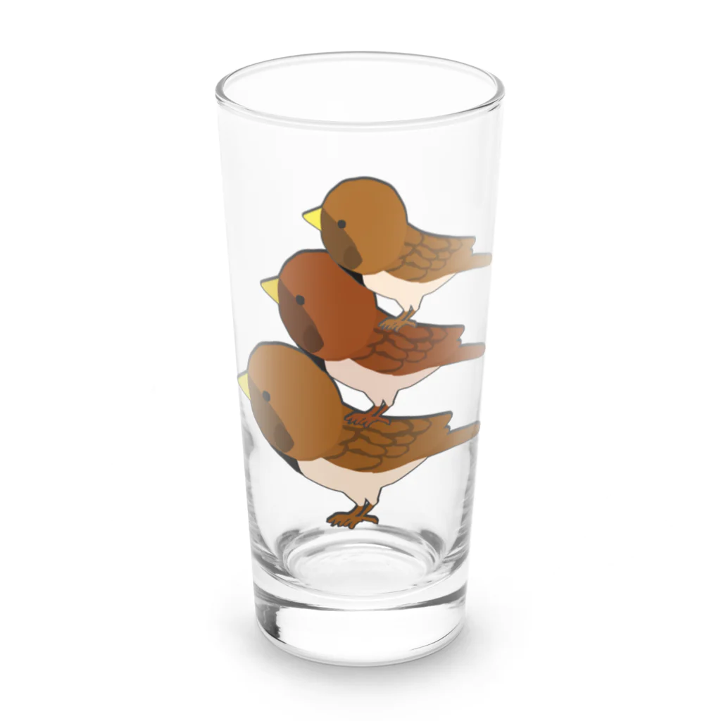 chicodeza by suzuriのすずめタワー Long Sized Water Glass :front