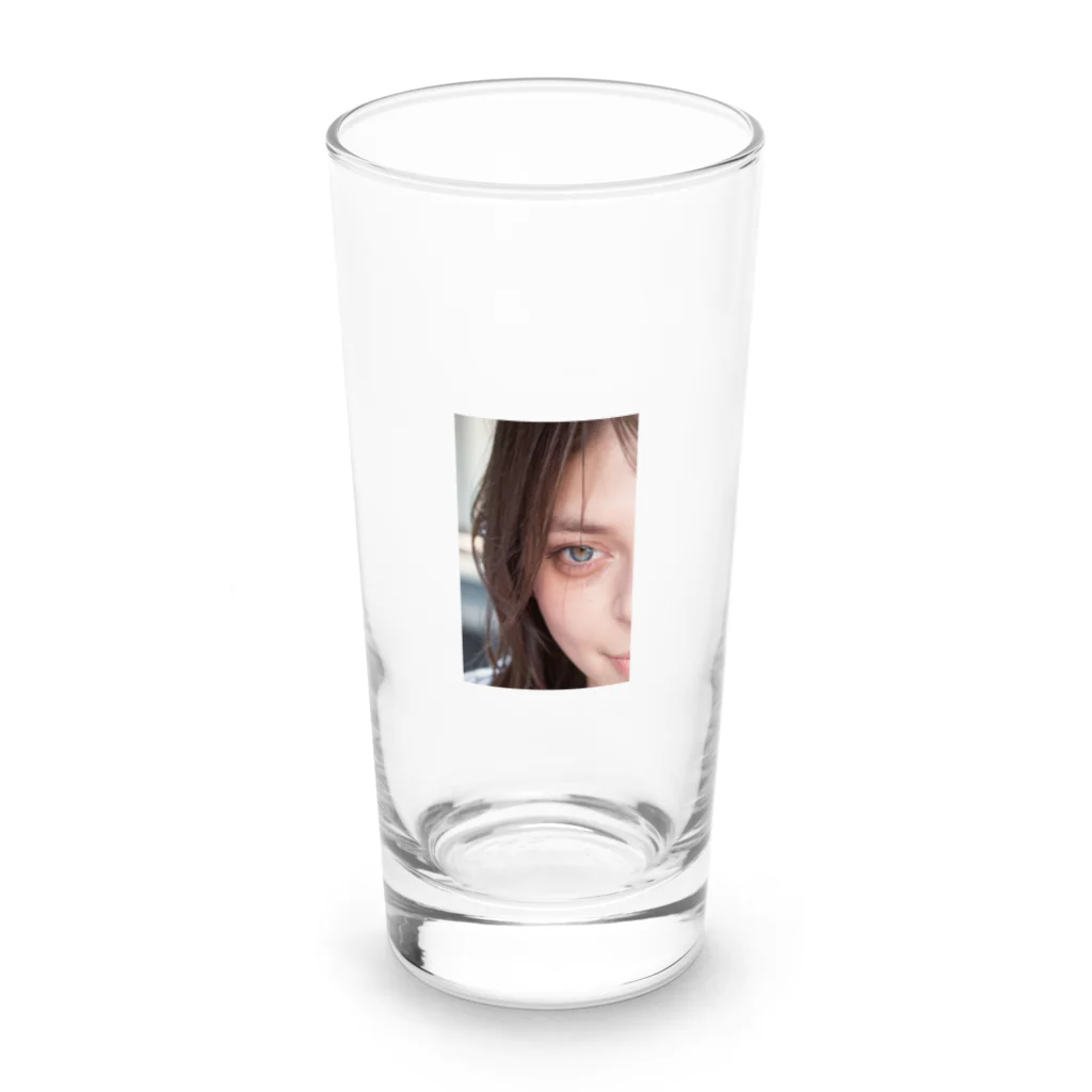 Be proudの青い瞳の女性 Long Sized Water Glass :front