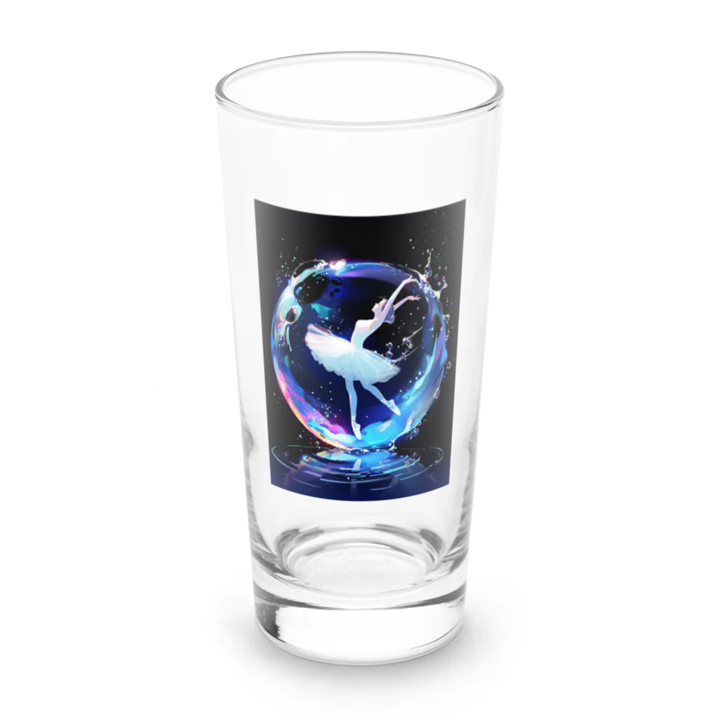 AQUAMETAVERSEのシャボン玉の中のバレリーナ　BLUE PLUM  691 Long Sized Water Glass :front