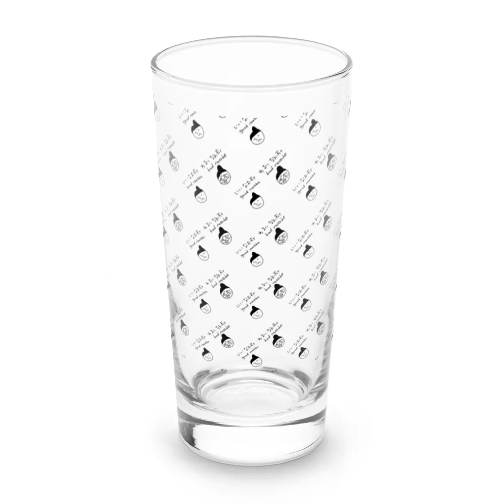 食品雑貨屋ぽんじのgood and bad naosuke (総柄01) Long Sized Water Glass :front