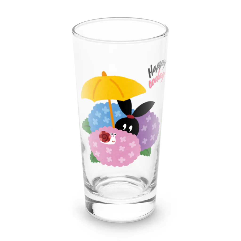 るんるんshopのあじさい Long Sized Water Glass :front