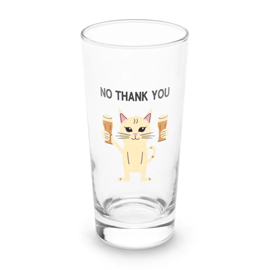 Akari_358のノーサンキューねこ Long Sized Water Glass :front