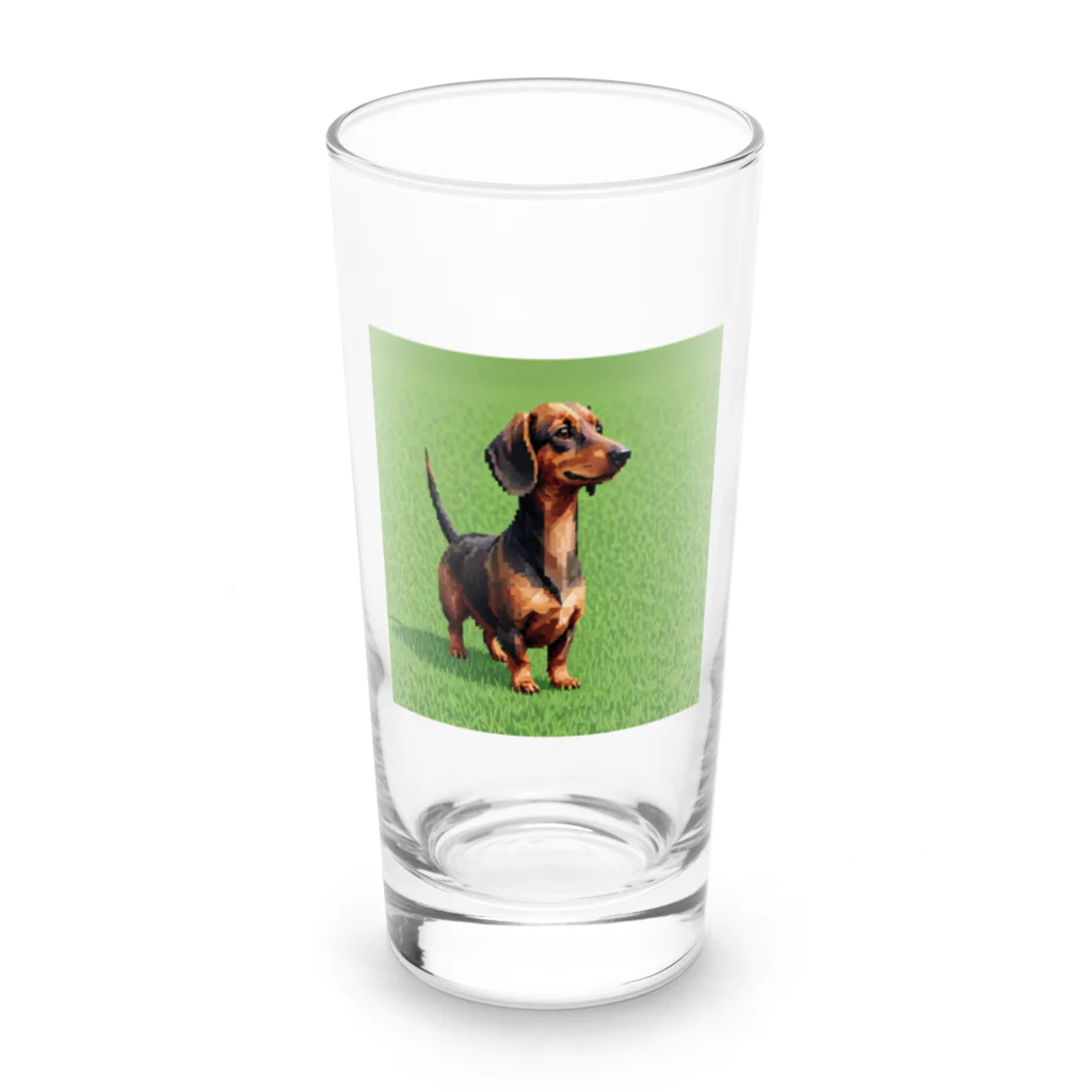 AI副業屋のショウのドット絵のダックスフンド Long Sized Water Glass :front