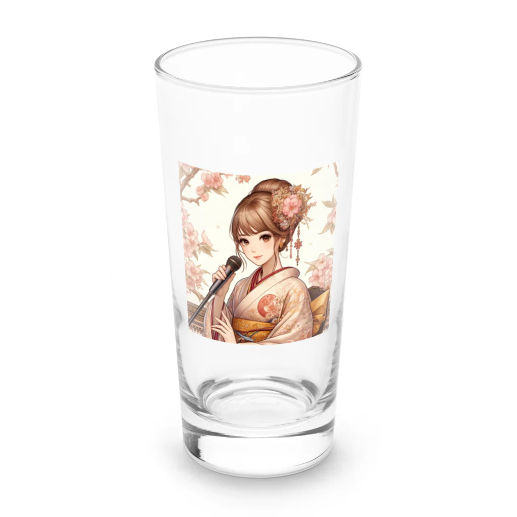 かるるんショップの桜と新人歌手と　 Long Sized Water Glass :front