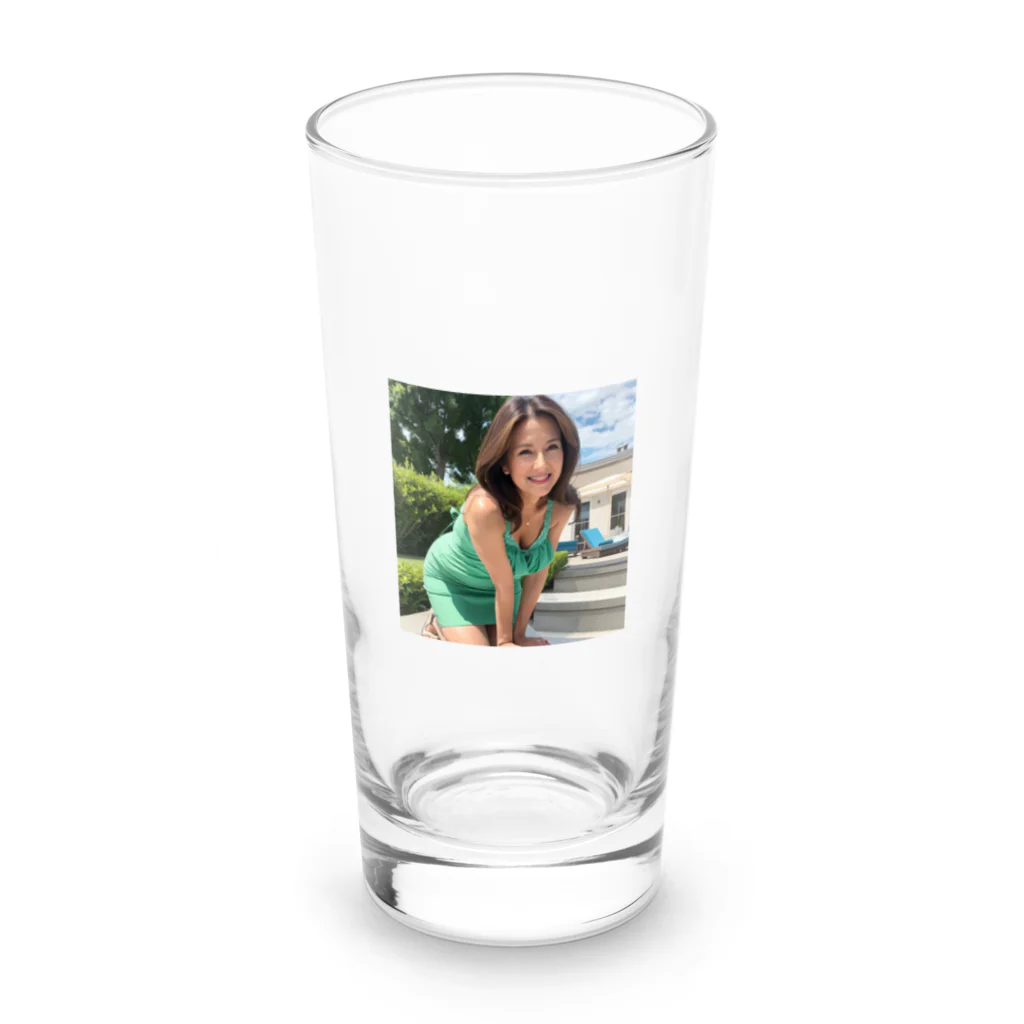 ももちゃん🍑のももちゃん🍑グッズ✨ Long Sized Water Glass :front