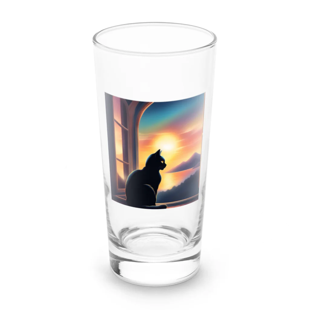 ゲルの黒猫 黒ちゃん Long Sized Water Glass :front