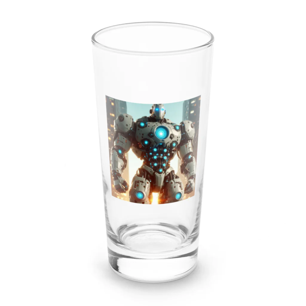 bungorouの未来を担うヒーロー：人型ロボット「BLUE」 Long Sized Water Glass :front