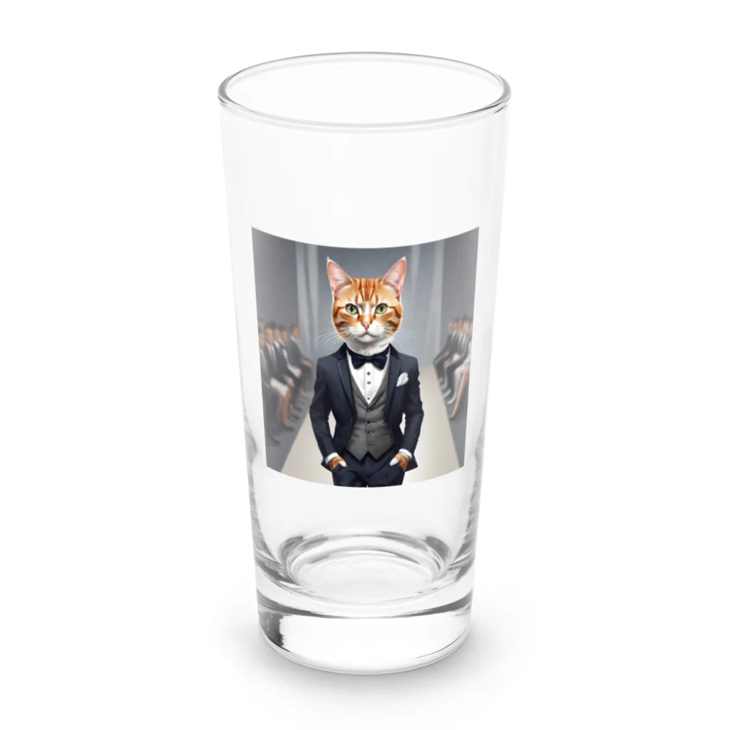 Kobayashi Kayoのランウェイを歩くモデル猫 Long Sized Water Glass :front