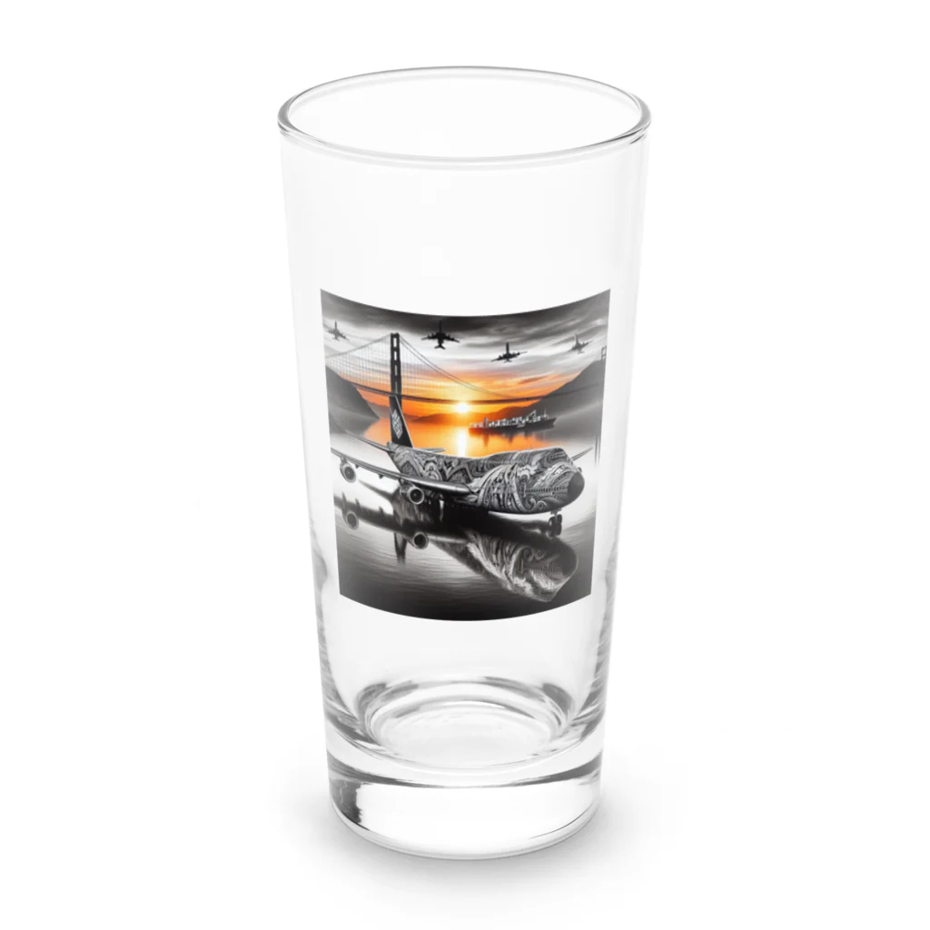 HECreaterのアート飛行機 Long Sized Water Glass :front