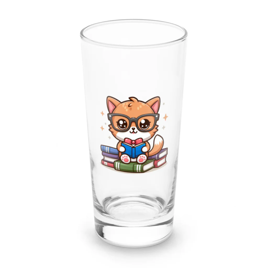 hikotakuの勉強猫 Long Sized Water Glass :front