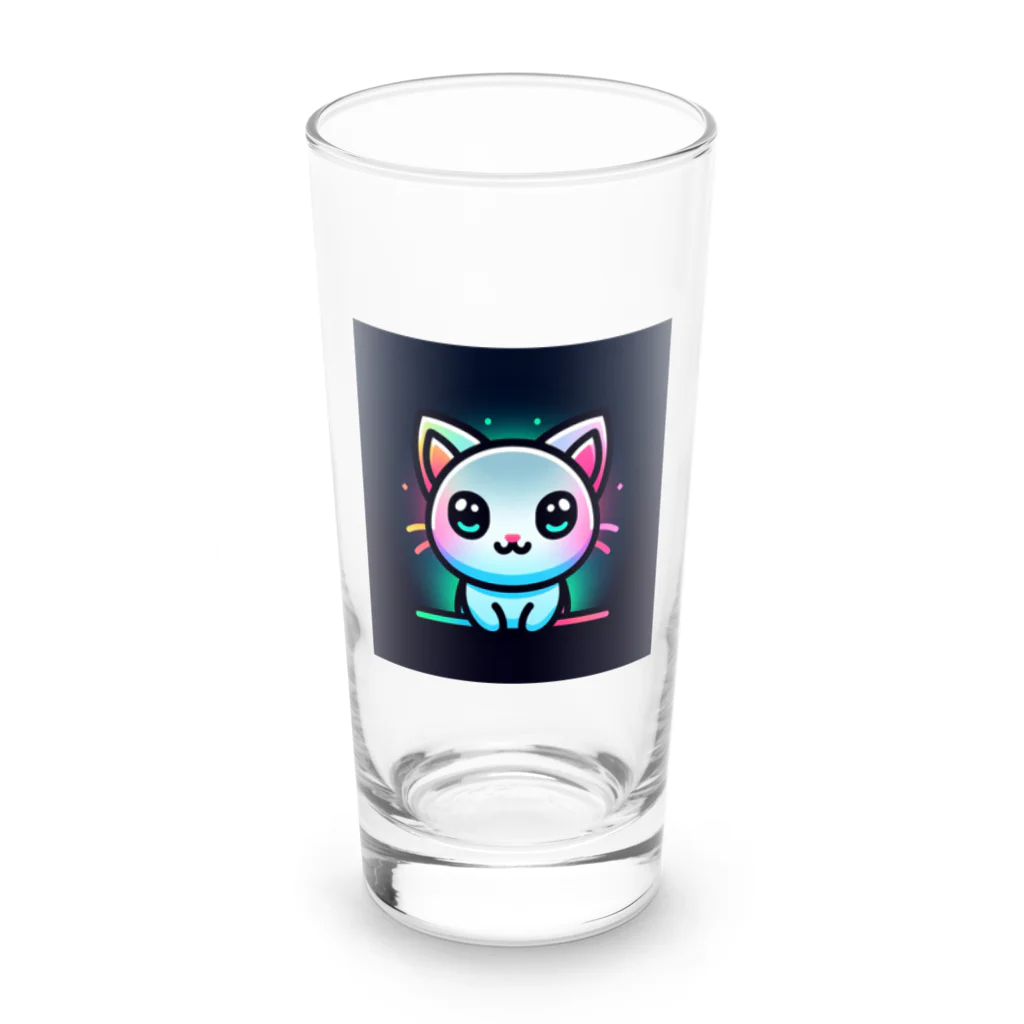 キャピキャピのネオン系の可愛い猫 Long Sized Water Glass :front