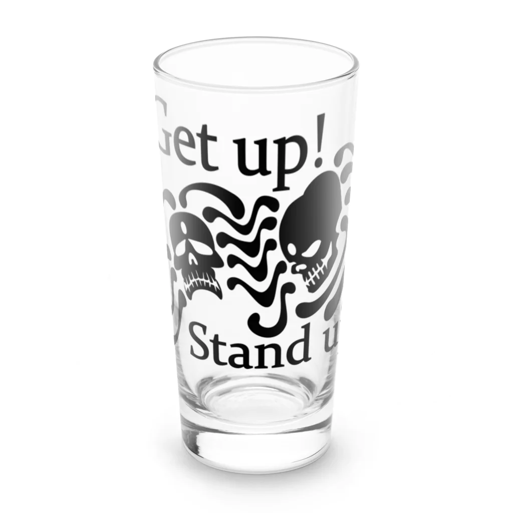 『NG （Niche・Gate）』ニッチゲート-- IN SUZURIのGet Up! Stand Up!(黒) Long Sized Water Glass :front