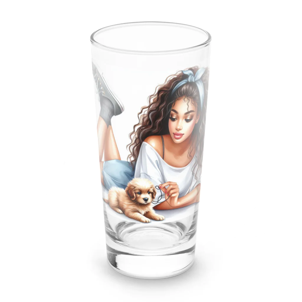 NayahaのI Love Dog♡ Long Sized Water Glass :front