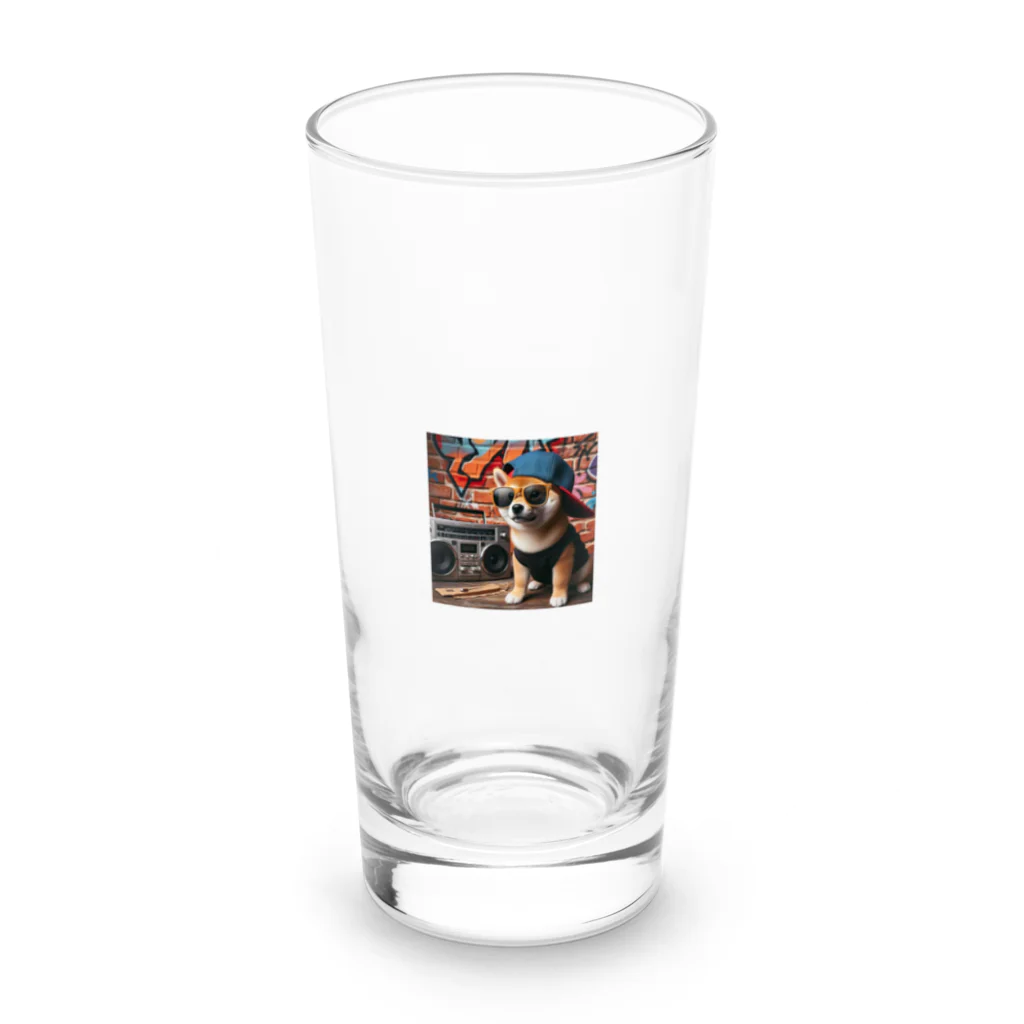 _ilka_の柴犬のヒップホップ Long Sized Water Glass :front