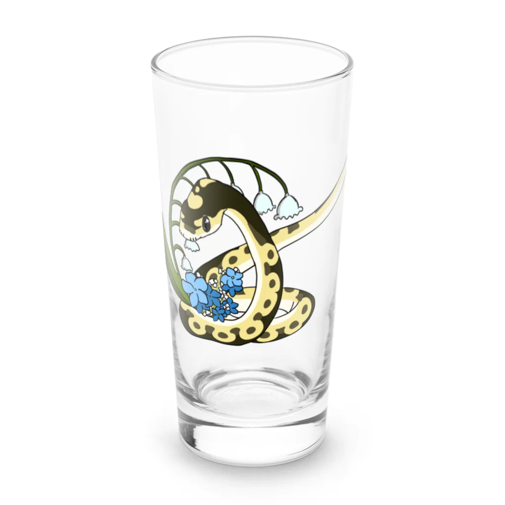 Nyoppuの蛇のぷにちゃん、スズラングラス Long Sized Water Glass :front