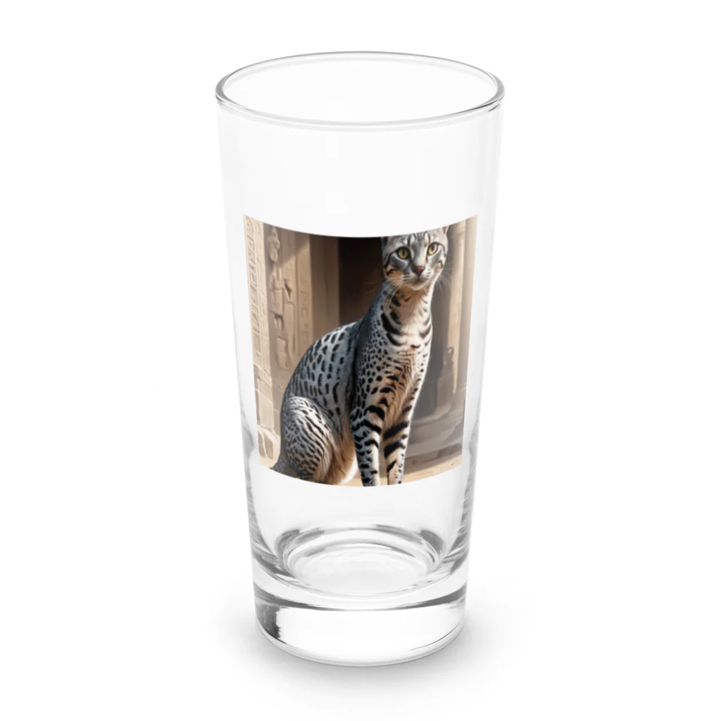 Koiwamiyaの神殿に佇むサバンナキャット Long Sized Water Glass :front