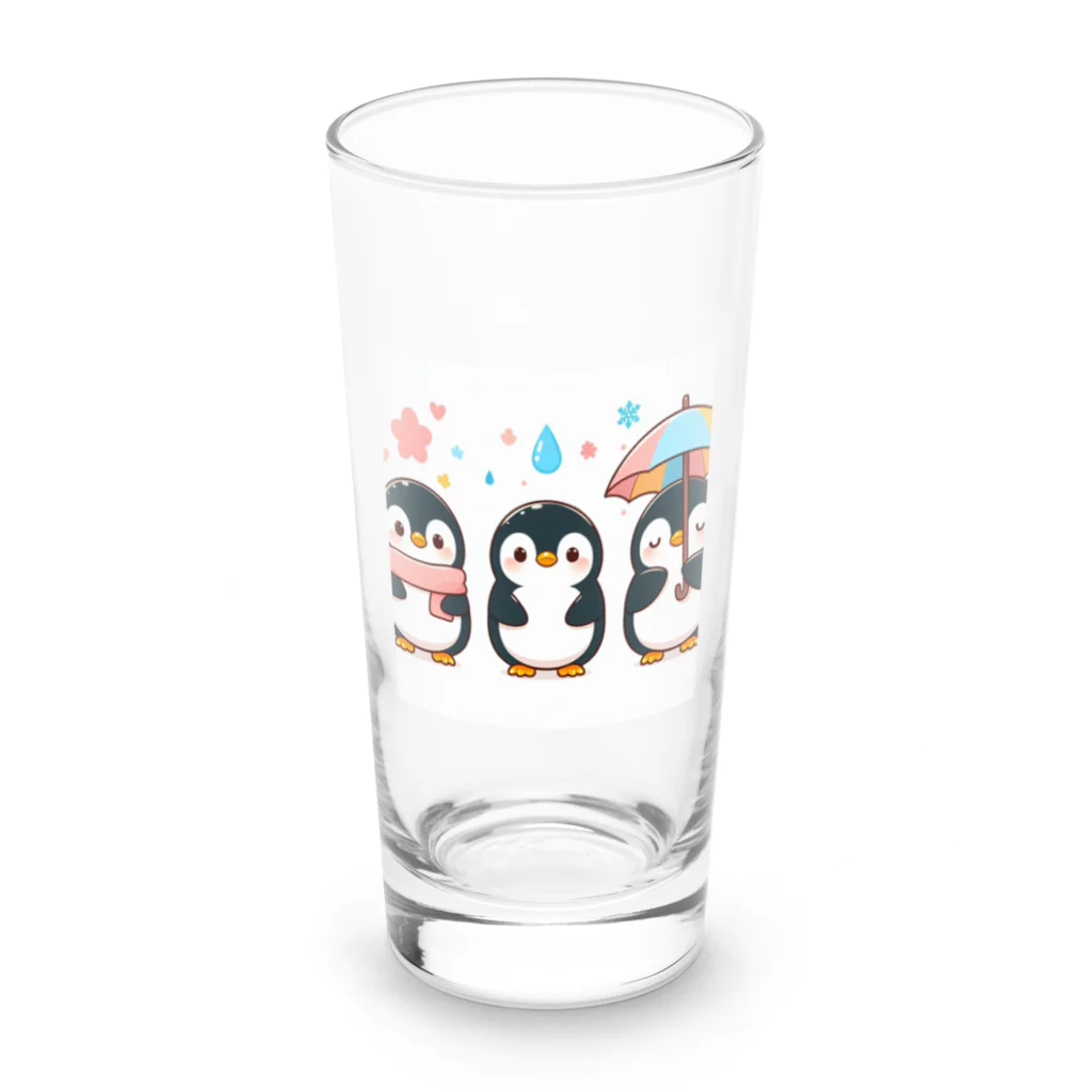 柴犬しばわんこhana873の可愛いペンギントリオ Long Sized Water Glass :front