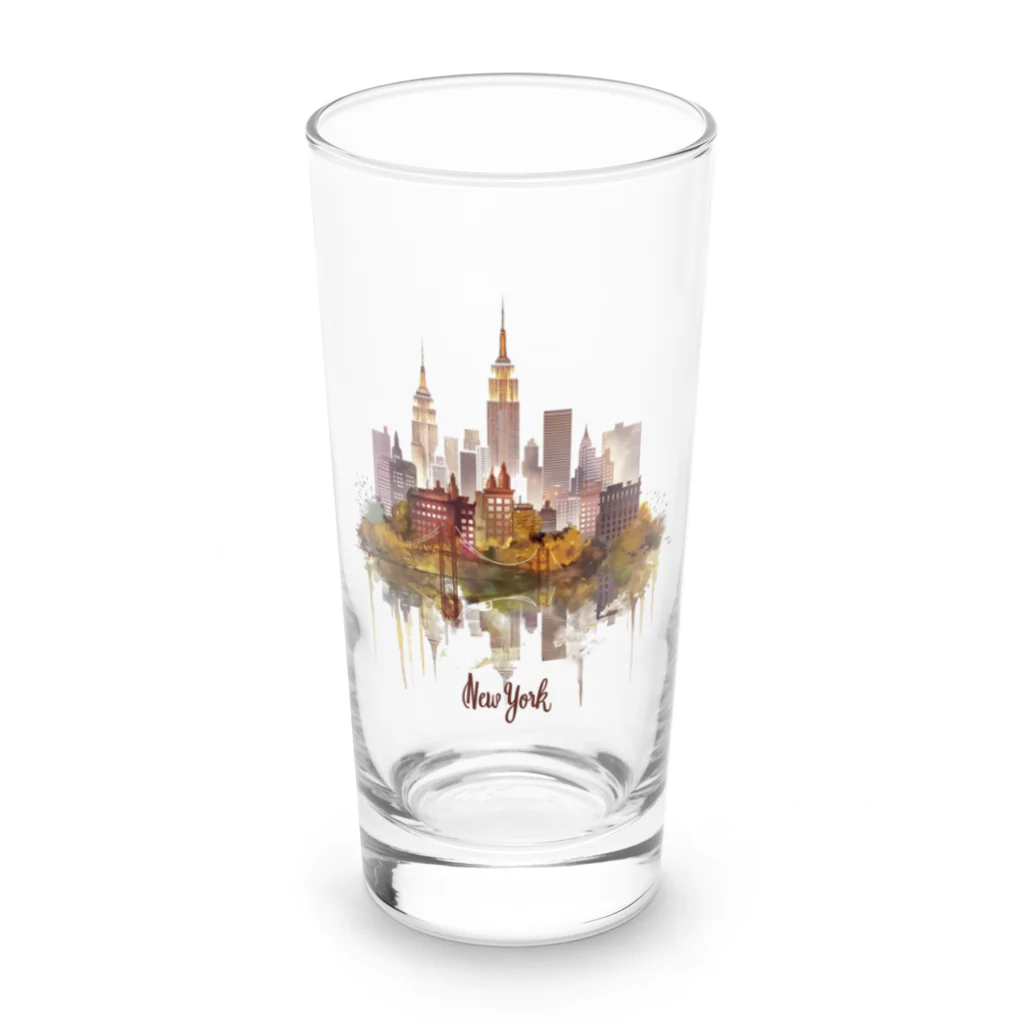 Chi3のニューヨークの幻想的な夜景 Long Sized Water Glass :front