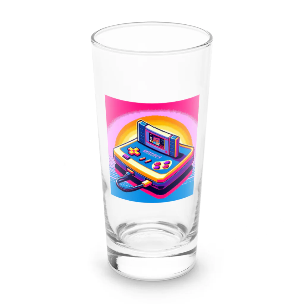 ドット職人のピクセルアート　レトロゲーム Long Sized Water Glass :front