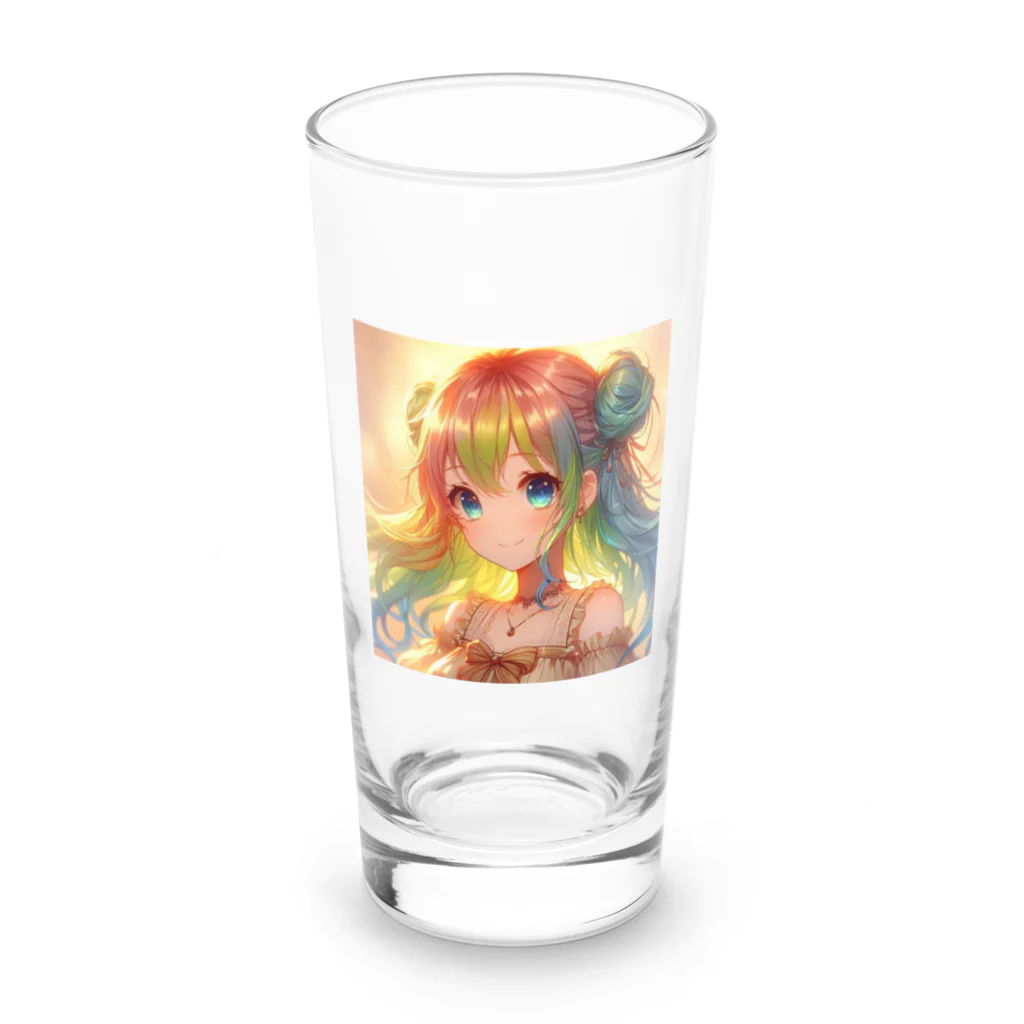 終わらない夢🌈の優しく微笑む少女💞 Long Sized Water Glass :front