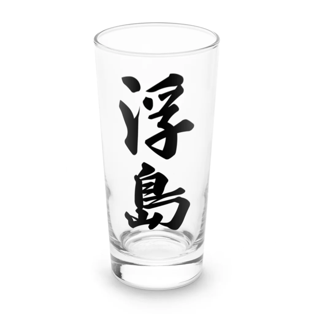 着る文字屋の浮島  （地名） Long Sized Water Glass :front