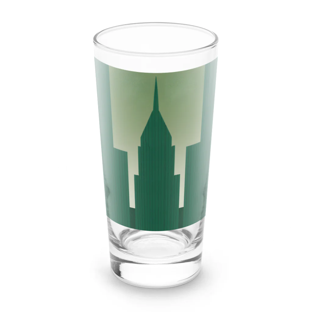 ASUTOMIのビルグッズ濃い緑色 Long Sized Water Glass :front