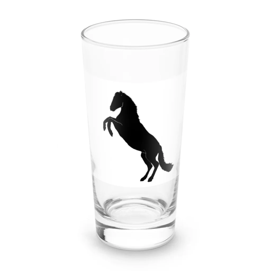 黒い海藻の馬　シルエット Long Sized Water Glass :front