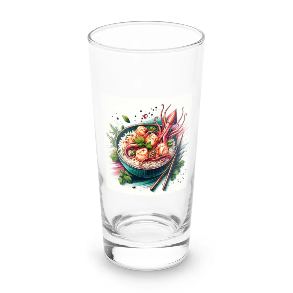 海の幸の香るイカ飯 Long Sized Water Glass :front