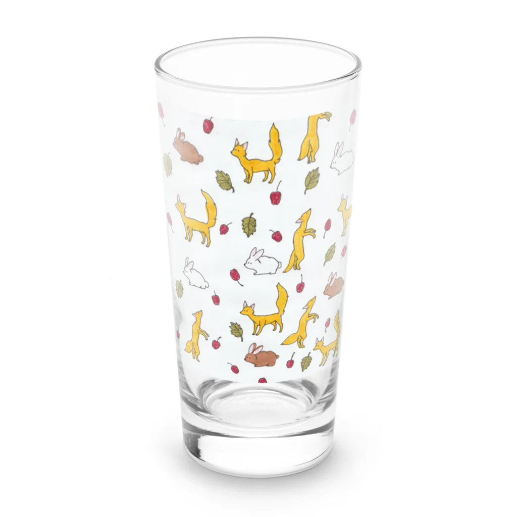 maru-marumochiの森の動物柄 Long Sized Water Glass :front