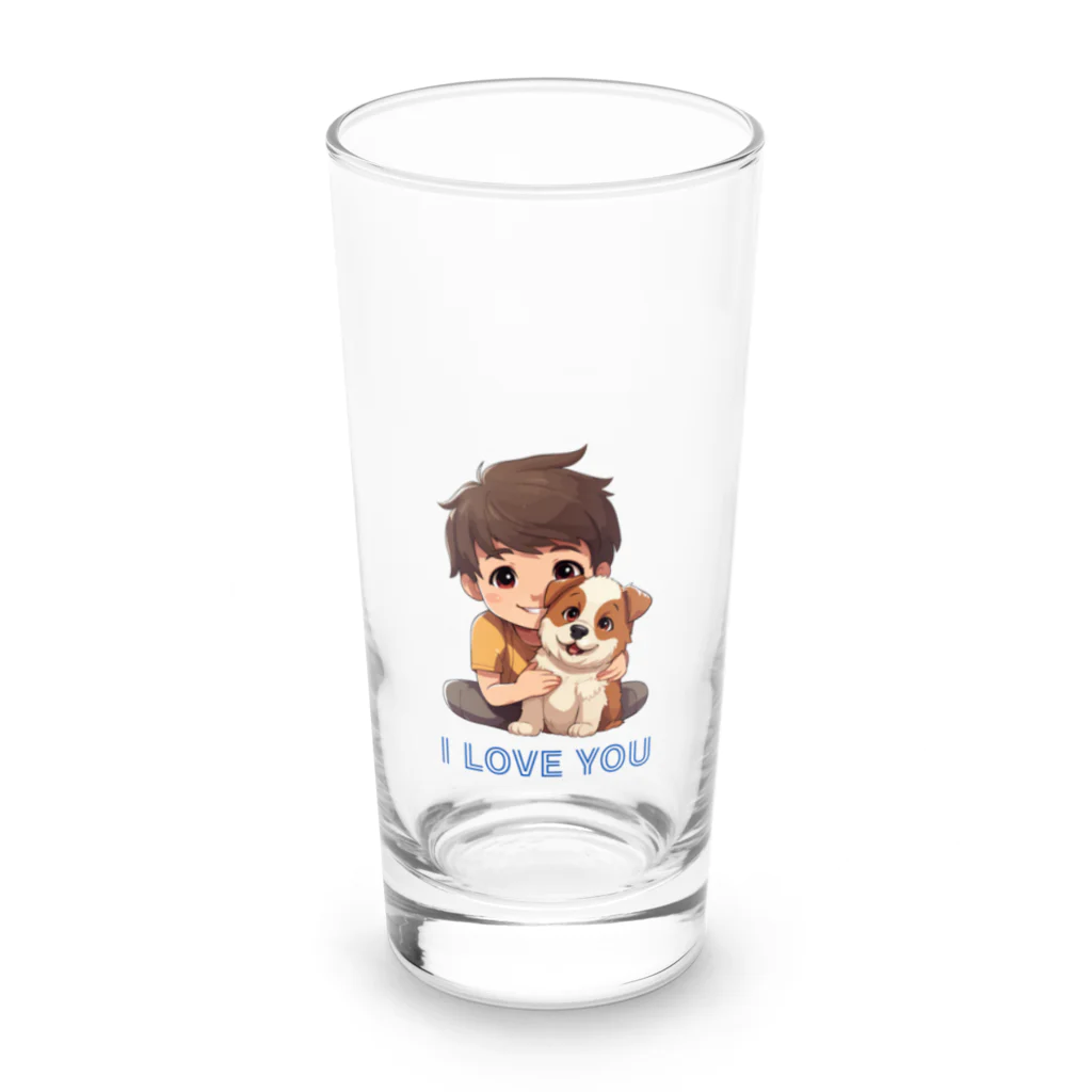 AwagoModeのI LOVE YOU(Dog&Boy) (39) Long Sized Water Glass :front