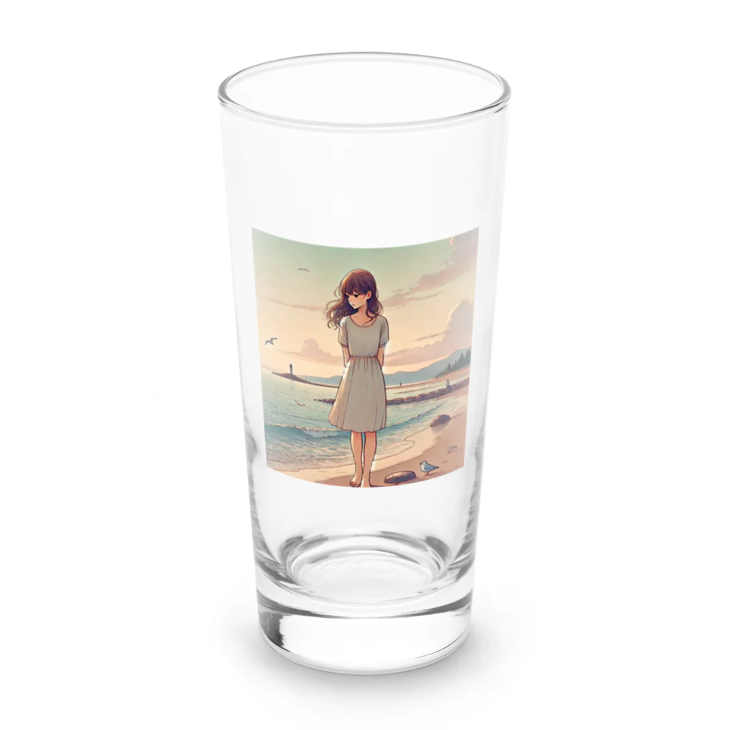 inuneko2004の海辺の女の子 Long Sized Water Glass :front