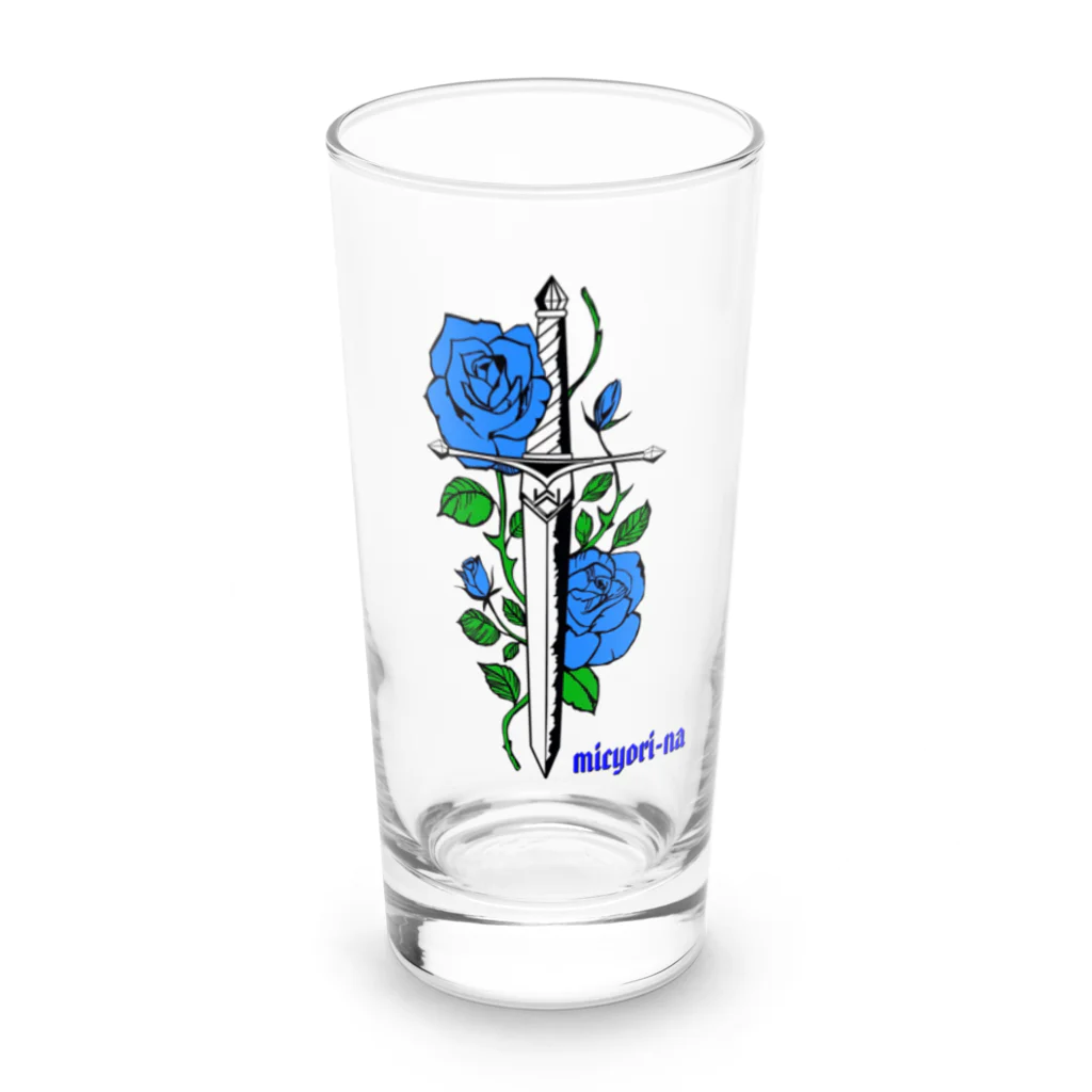 micyorina shopのmicyorina logo 『Blue』 Long Sized Water Glass :front