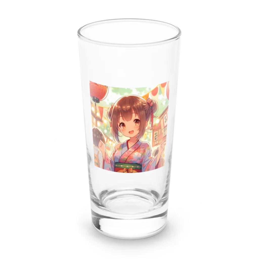 yukatagirlsの縁日で、浴衣でニッコリ Long Sized Water Glass :front