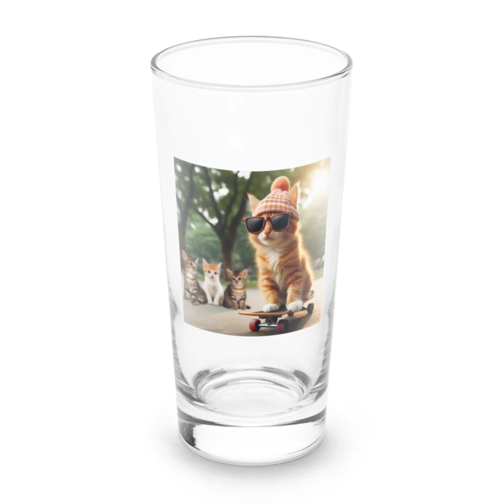 モンピパラダイスのイケテルにゃん‼️ Long Sized Water Glass :front