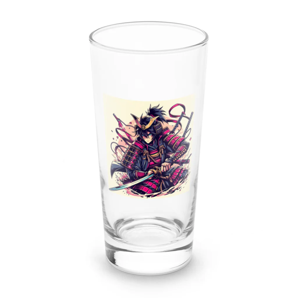 ハクユーShopのカッコいい侍のグッズ Long Sized Water Glass :front