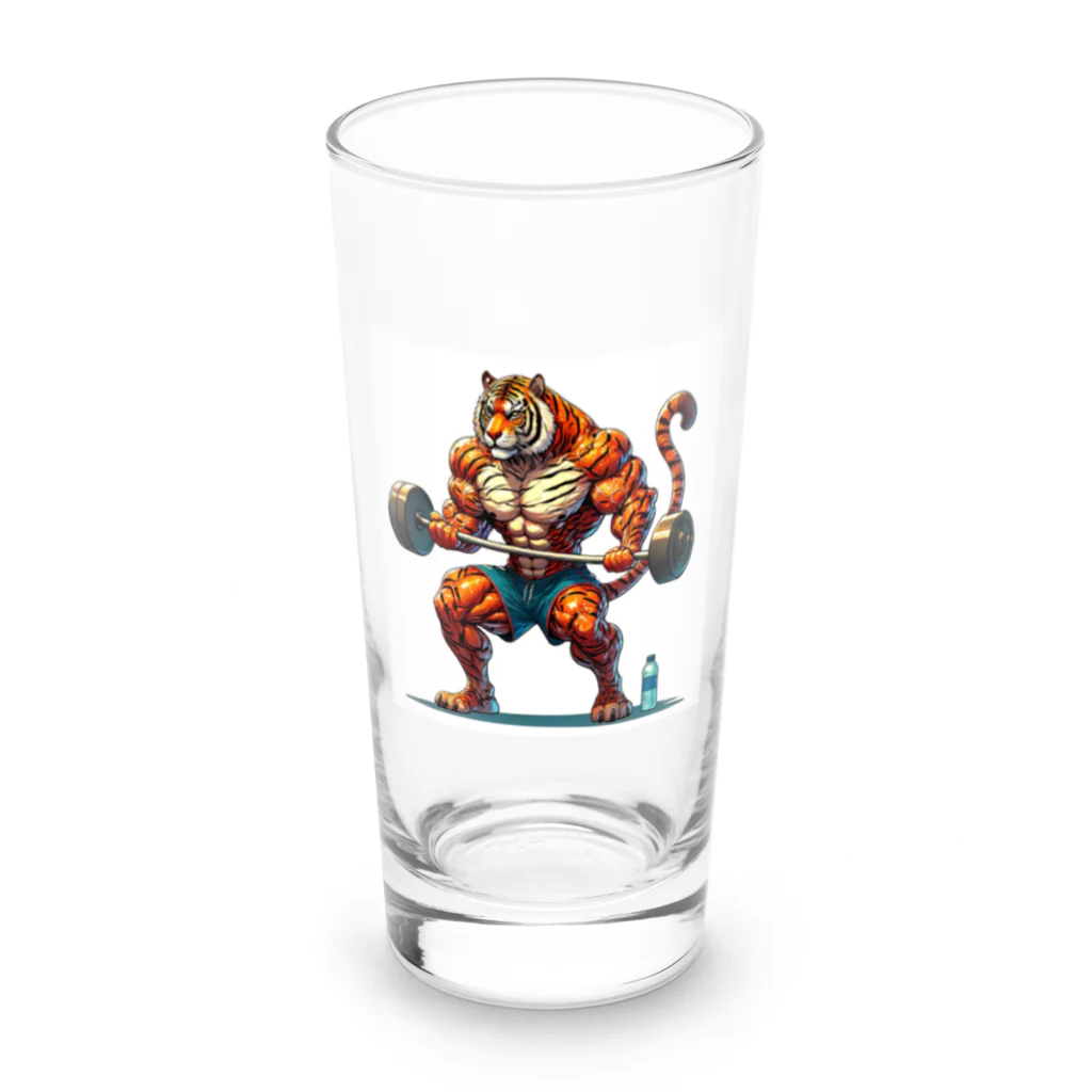 nopotechiの筋肉トラ Long Sized Water Glass :front