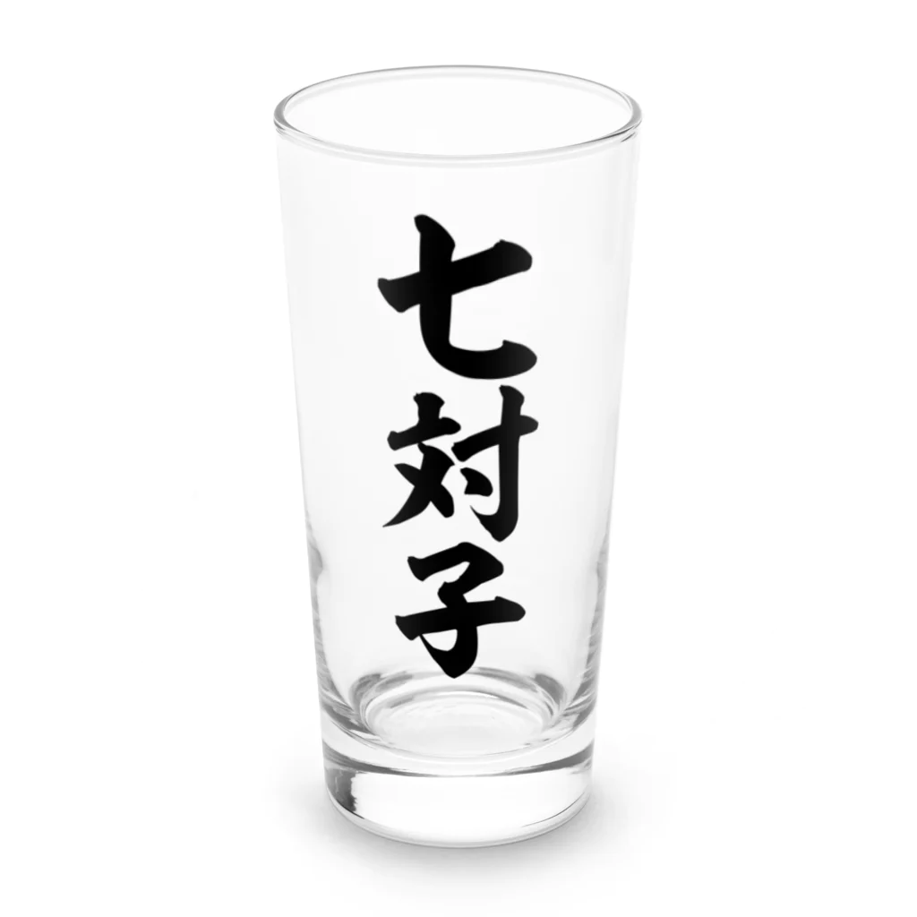 麻雀ロゴTシャツショップ 雀喰 -JUNK-の七対子-チートイツ- Long Sized Water Glass :front