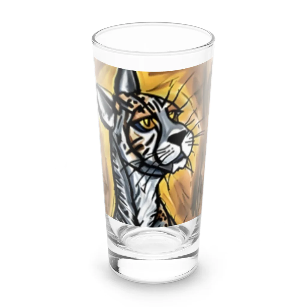 Ppit8の野生の猫 Long Sized Water Glass :front