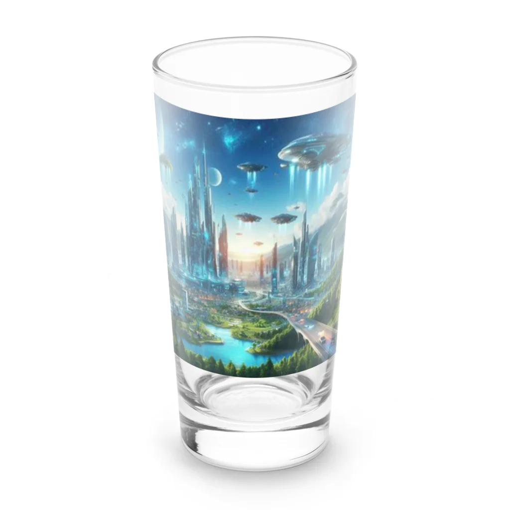 Rパンダ屋の「近未来風景グッズ」 Long Sized Water Glass :front