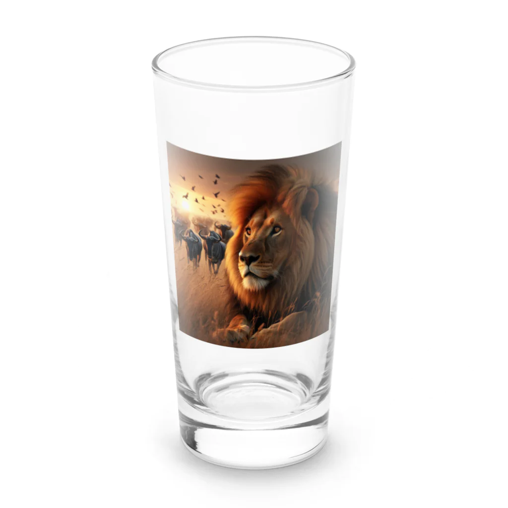 YFCの大自然で狩りするオスライオン④ Long Sized Water Glass :front